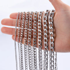 Stainless Steel Curb Cuban Link Chain Necklace | Unisex Punk Choker Jewelry alternate view