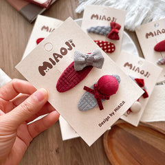 2025 New Year Cute Red Bow Hairpins Children Girls Kid Hair Clips Pin Barrettes Acces alternate view