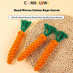 Carrot Cotton Rope Dog Chew Toy Bite Resistant Teeth Cleaning Interactive Play Toy detail view