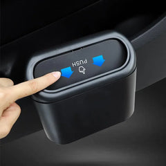 Car Trash Can Hanging Dustbin Garbage Box with Lid Car Interior Storage Case Trash Door detail view