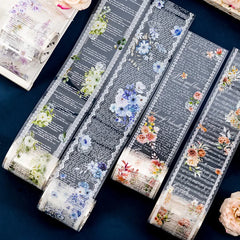 6 Styles Decorative Lace Flower Tape Set | DIY Collage PET Stickers