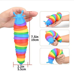 Colorful Slug Stress Relieving Toy | Bizarre Caterpillar Simulation Squeeze Puzzle alternate view