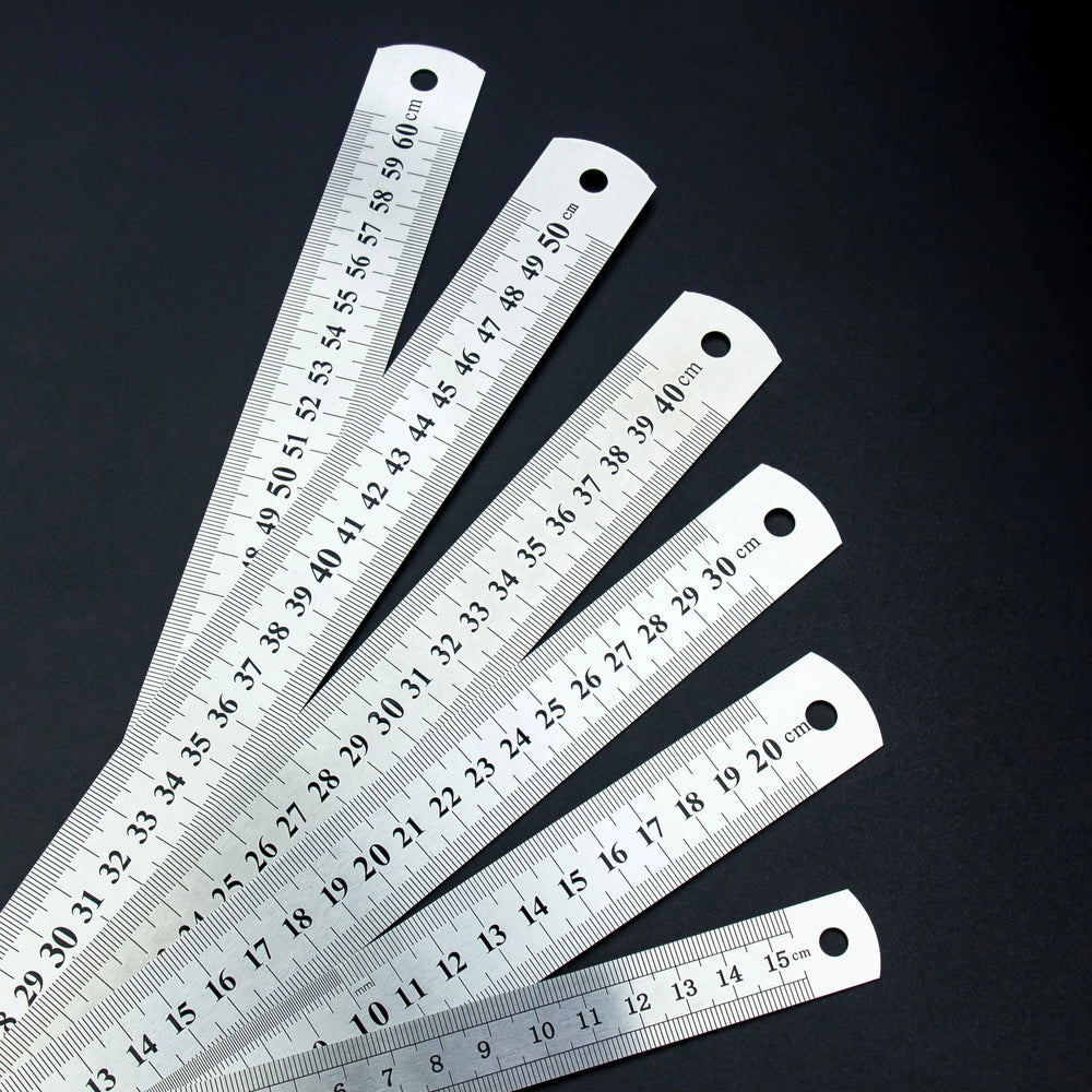 Thickened Steel Ruler | 15/20/30/40/50/60cm | Dual CM & Inch Scale | Precise Measurement for Office,