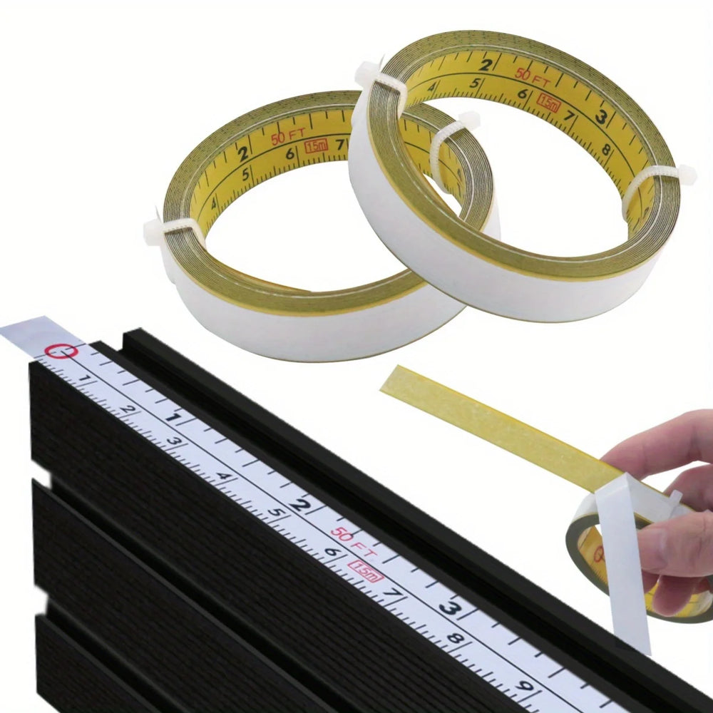 Steel Adhesive Tape Measure, Imperial and Metric Scale Ruler Sticker, Left To Right Reading Self-Adh
