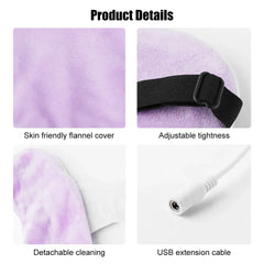 USB Heating Eye Mask | Hot Compress Sleep Eye Patch for Fatigue Relief close-up view