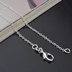 925 Sterling Silver O-Chain Necklace | 5 Lengths 1mm Link Chain for Men Women close-up view