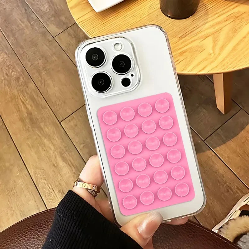 2PCS Silicone Suction Phone Holder Mat Multi-functional Suction Cup Phone Stand Square Single-Sided