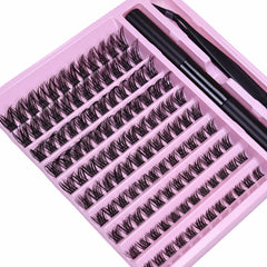DIY Eyelash Extension Kit Lash Clusters D Curl with Bond and Seal Lash Tweezers Individu detail view