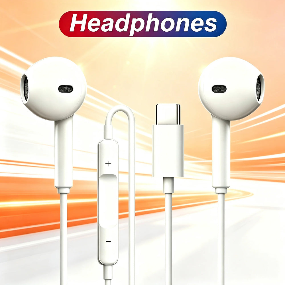 TypeC Wired Headphone Suitable For IPhone15 16 Earbuds Xiaomi 17 15 14 13 12 3.5MM AUX Redmi K40 Hua