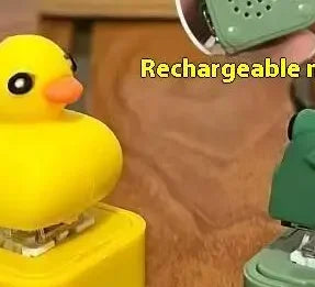 Funny Croaking Frog Duck Keychain Rechargeable Keyboard Fidget Clicker Sound Keyring With LED Light
