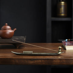 Traditional Japanese Incense Holder Old Men Fishing Boat Design | Aromatherapy Ornament detail view