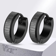 Vnox Anti Allergy Stainless Steel Hoop Earrings, Unisex Simple Metal Huggies Earrings, Brush Surface