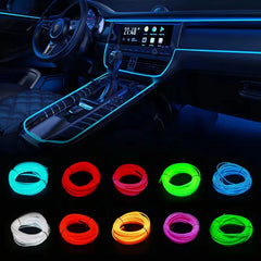 1/2/3/4/5M Car Interior Led Decorative Lamp EL Wiring Neon Strip For Auto DIY Flexible Ambient Light