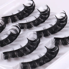 4 Pairs 3D Faux Mink Russian Strip Lashes DD Curl Super Fluffy Reusable Volume False Eyelashes Lightweight All-Day Wear Lashes