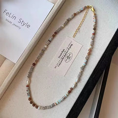 Crystal Stone Pearl Handmade Beadeds Chain Necklace Bracelet Women Luxury Elegant Fashion Charm Aest