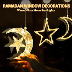 Christmas Window Decor LED Lights | Snowflake Tree Star Deer Sucker Lights for Xmas alternate view