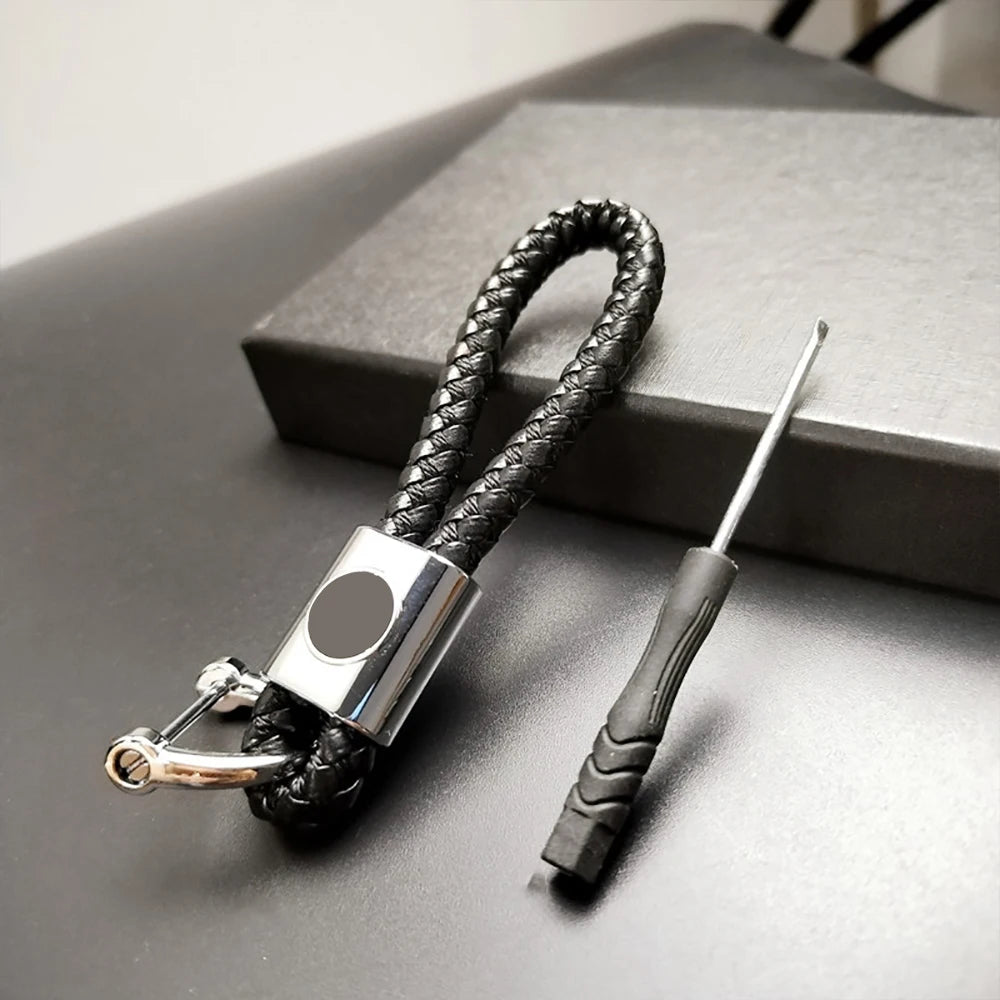 Hand-woven Leather Car Key Ring | Premium Rope Keychain for Men and Women