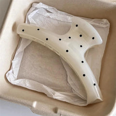 Acrylic Dragon Bone Shark Hair Clip French Style Polka Dot Hair Claw
