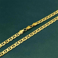Andara Luxury 925 Sterling Silver Gold Plated 6mm Figaro Necklace, Unisex Engagement Accessories Jewelry 40-60cm