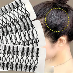 8Pcs Fashion Black Bobby Pins Hair Clips Wavy Hairpins Metal Barrettes Invisible BB Cl close-up view