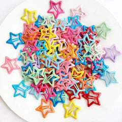 10pcs Colorful Star BB Hair Clips Girls Y2K Cute Star Barrettes Women Simple Metal Snap Clip Headdre