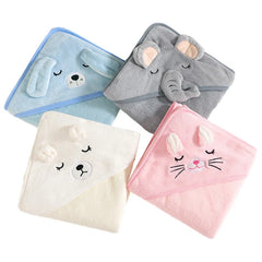 Cartoon Animal Baby Bath Towel | Soft Hooded Toddler Bathrobe for Boys Girls alternate view