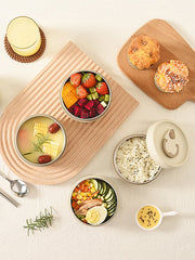 Portable Insulated Food Lunch Container Set | Thermal Lunch Box with Stackable Bowls detail view