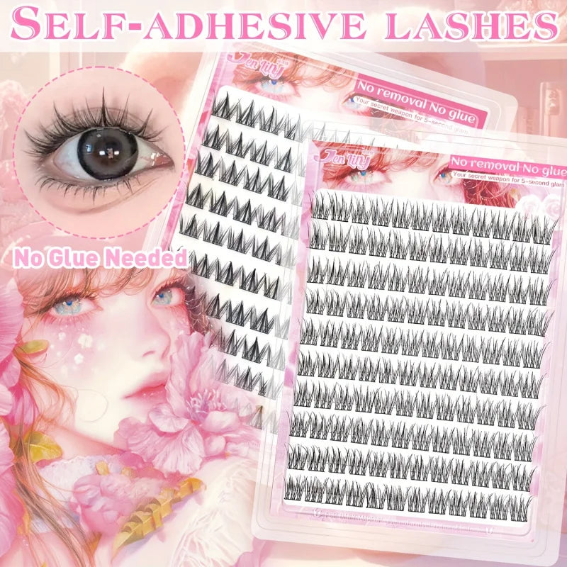 Self-Adhesive Eyelashes | No Glue Needed, C-Curl, Japanese-Korean Beauty Series for Everyday & Speci