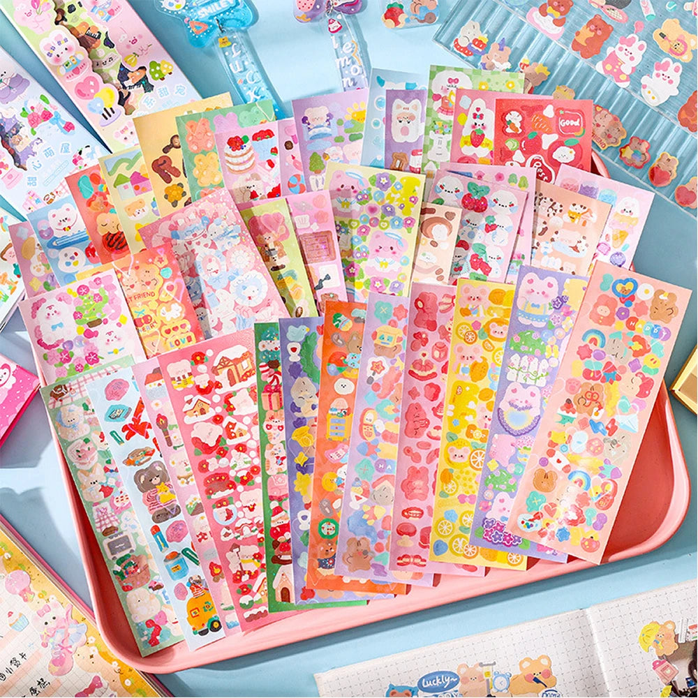 200p Kawaii Stickers for Kids Cute Stationary Aesthetic Diary Decoration Art Supplies Stickers for S