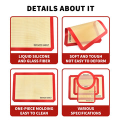 Silicone Baking Mat | Non Stick Heat Resistant Board for Kneading and Rolling detail view