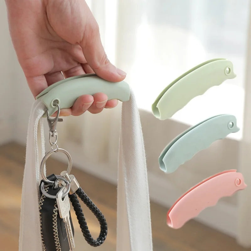 Shopping bag holder with padded handles, silicone handles for holding while shopping, non-slip hand