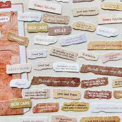 Journamm 50 Pcs English Label Sticker Package | Junk Journal Scrapbook Embellishment Kit