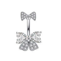 1PCS Pink Crown Belly Button Rings Jewelry Stainless Steel Heart Navel Piercing Barbel close-up view