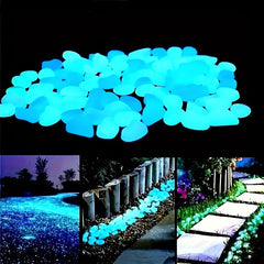 100pcs Glow In The Dark Pebbles Resin for Landscape