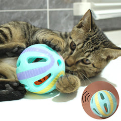 Bell Ball Cat Toys Kitten Colorful Playing Ball Toys Interactive Funny Plastic Cat Sound Toy Cat Bal