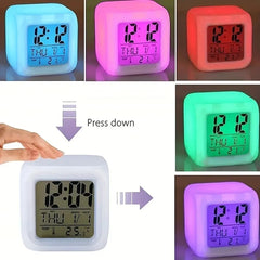 Color Changing LED Alarm Clock with Night Light | Digital Display Touch Activated Cloc close-up view