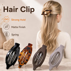 Grote Plastic Haarklauw Clip Matte Kleur Haarklemmen Grip Holte Ovale Geometrische Barre detail view