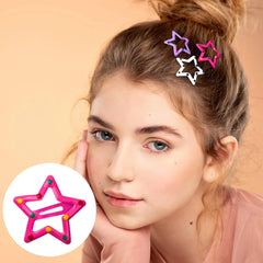 Mini Star Hair Clip Kids Colorful Metal Hair Clips Cute Y2K Hair Accessories for Women close-up view