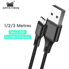 DATA FROG USB Charger Cable for PS4 Controller | 1M 2M 3M Nylon Braided Fast Charging Co detail view