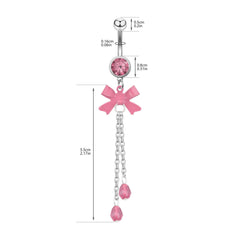 2024 New Belly Button Ring - Creative Butterfly Chain Crystal Navel Piercing Jewelry, alternate view