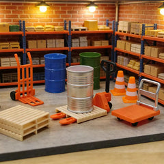 12 pcs Miniature Logistics Scene Accessories close-up view
