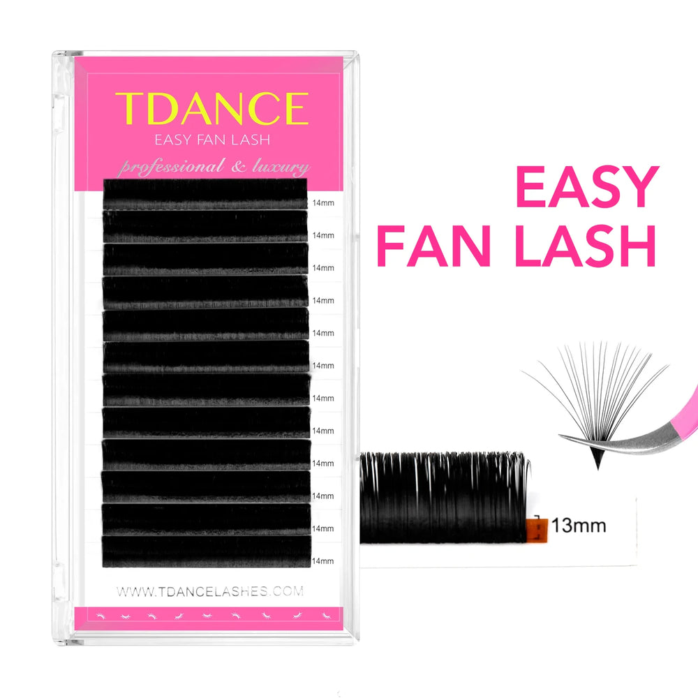 TDANCE Easy Fan Eyelash Extensions | Natural Blooming Faux Mink Individual Lashes