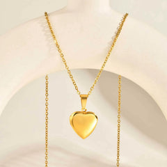 Personalized Heart Photo Pendant Necklace, Customized Image Picture Locked Necklace Jewe detail view