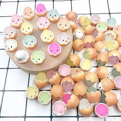 Luminous Cute Eggshell Chick Play House Toy Egg White Resin Car Decoration Diy Jewelry Accessories C