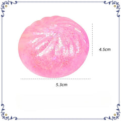 Mini Dumpling Squishy: Glitter Steamer Bun Squeeze Toy, Realistic Soft Food Decompressio detail view