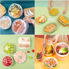 100PCS Disposable Food Cover Plastic Wrap Kithchen Refrigerator Fruit Food Stretch Pr alternate view