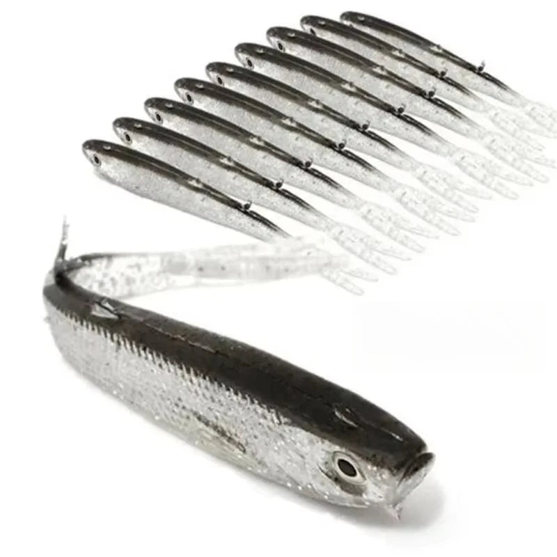 Soft Bait Fish Swimbait Fork Tail With Hook& Without Hooks Fishing Lure Artificial Silicone Bait Fis