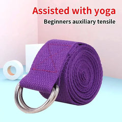 Cotton Yoga Strap | Adjustable D Ring Buckle Belt for Pilates and Dance detail view