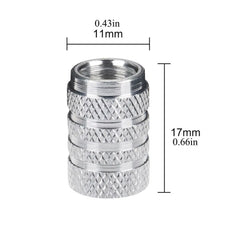 DSYCAR 4Pcs Silver Car Tire Valve Stems Cap Knurling Style Tire Valve Cap Aluminum Ti alternate view