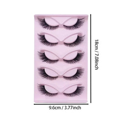 5 Pairs Cat Eye Lashes Wispy Fake Lashes | Fluffy Winged Strip Lashes detail view